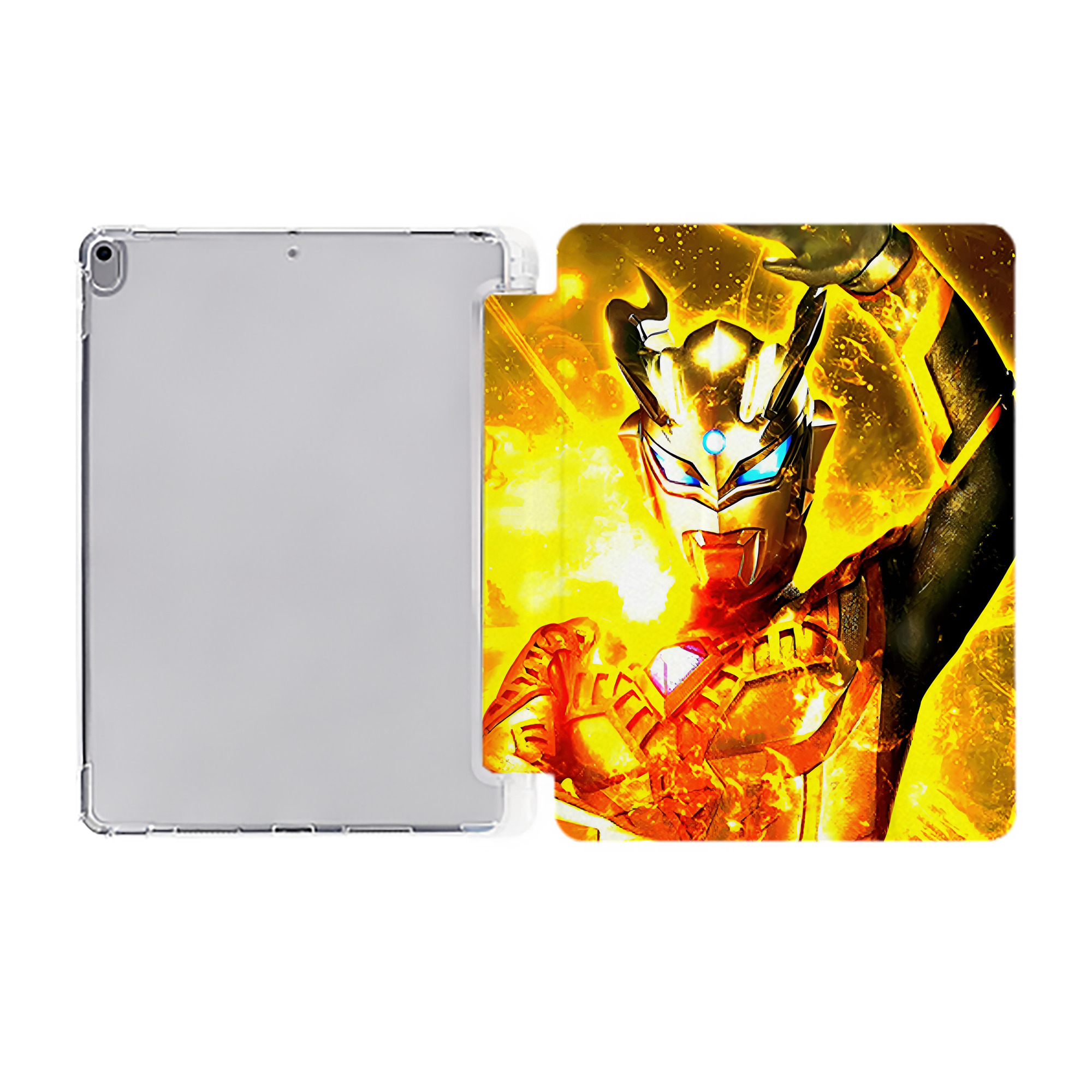 （画像用） ウルトラマン Ultraman IPad ケース ペン収納付き 三つ折りスタンド PUレザー×シリコン 対応機種9.5/10.5/10.9インチ